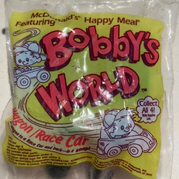 BOBBY’S WORLD 1994 Vintage McDonald’s Happy Meal 4 Toy Collection Full Set - Picture 8 of 8